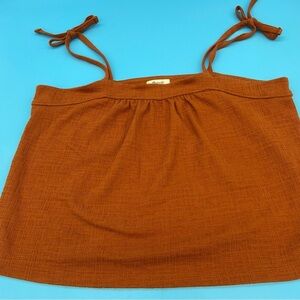 Madewell Crosshatch Cropped Tie Strap Tank Top Size XL